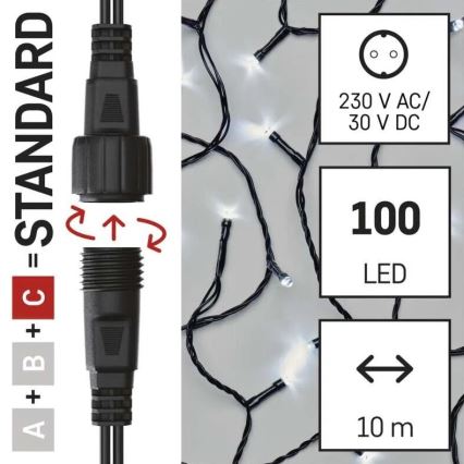 LED Vanjski  niz 100xLED/10m IP44 hladno bijela