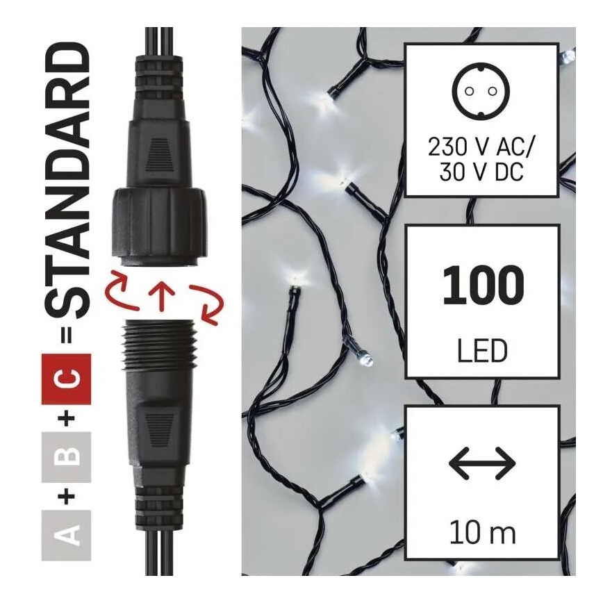 LED Vanjski  niz 100xLED/10m IP44 hladno bijela