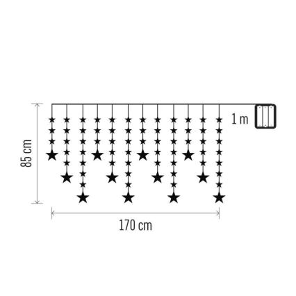 LED Vanjski niz 120xLED 3xAA 1,7 m IP44 topla bijela