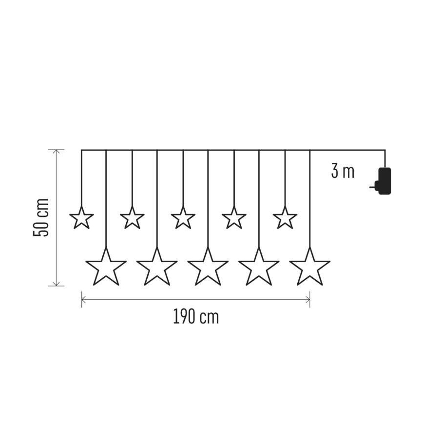 LED vanjski niz 125xLED/1,9m IP44 topla bijela