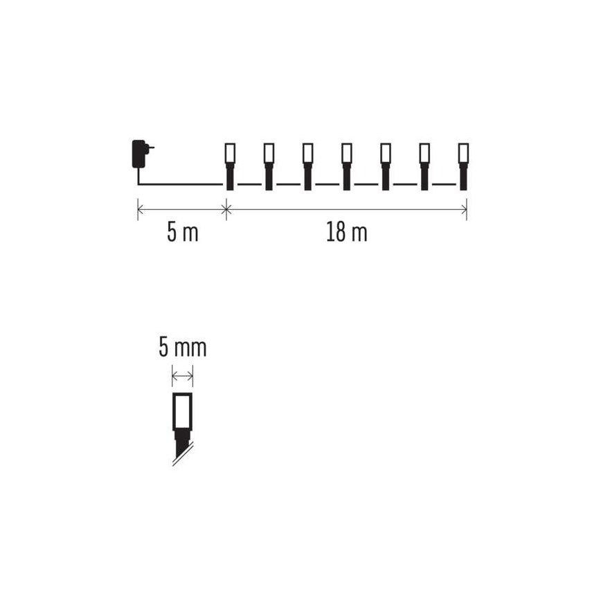 LED vanjski niz 180xLED/23m IP44 topla bijela