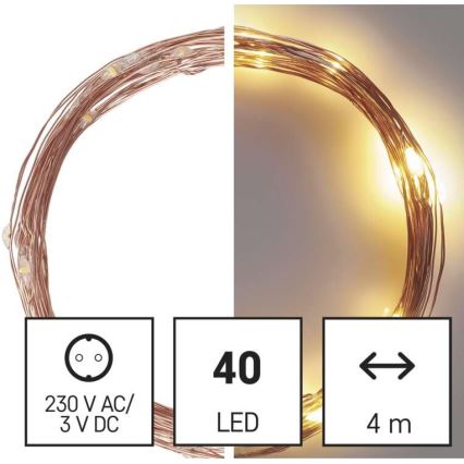 LED  vanjski niz 40xLED/9m IP44 topla bijela
