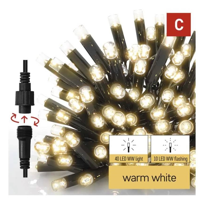 LED vanjski niz 50xLED/3x0,4m IP44 topla bijela