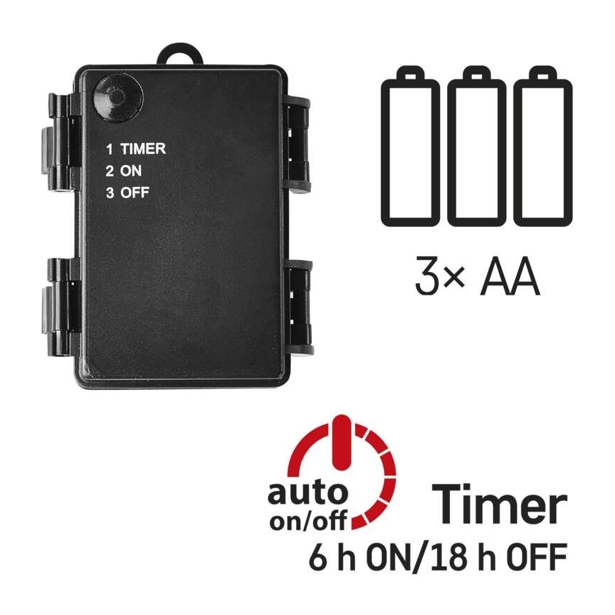 LED vanjski niz 80xLED/3xAA 6,1m IP44 topla bijela