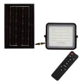 LED Vanjski prigušivi solarni reflektor LED/6W/3,2V IP65 6400K crna + daljinski upravljač