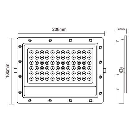 LED Vanjski reflektor LED/100W/230V 5000K IP65 siva
