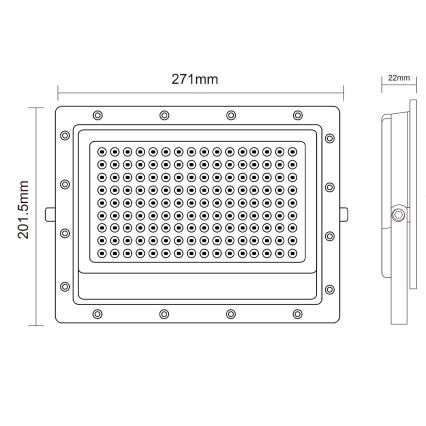 LED Vanjski reflektor LED/150W/230V 5000K IP65 siva