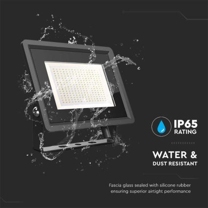 LED Vanjski reflektor LED/200W/230V 4000K IP65 crna