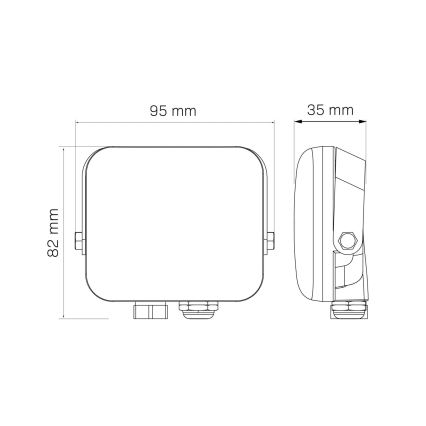 LED Vanjski reflektor MILKY LED/10W/230V 4000K IP65 crna