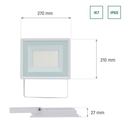 LED Vanjski reflektor NOCTIS LUX 3 LED/100W/230V 4000K IP65 bijela