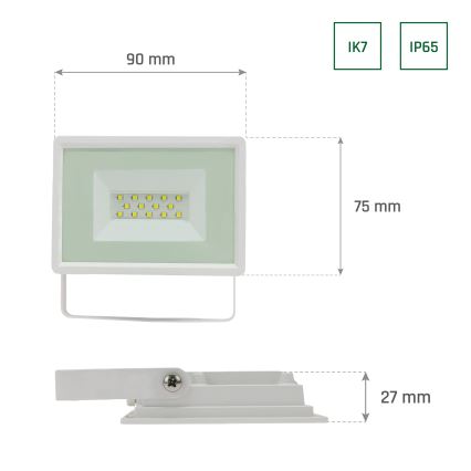 LED Vanjski reflektor NOCTIS LUX 3 LED/10W/230V 3000K IP65 bijela