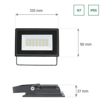 LED Vanjski reflektor NOCTIS LUX 3 LED/20W/230V 3000K IP65 crna