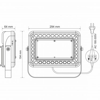 LED Vanjski reflektor PROFI LED/100W/180-305V IP65