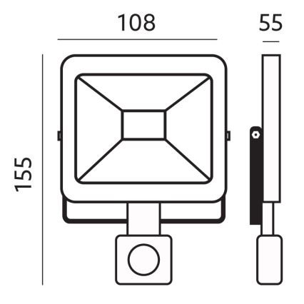 LED Vanjski reflektor sa senzorom LED/10W/230V 6500K IP44