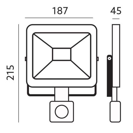 LED Vanjski reflektor sa senzorom LED/30W/230V 6500K IP44