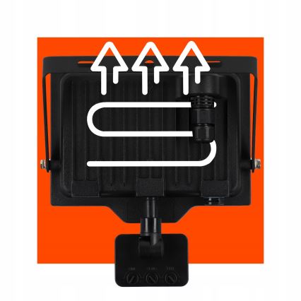 LED vanjski reflektor s senzorom pokreta i sumraka LED/50W/230V 4500K IP65 crni