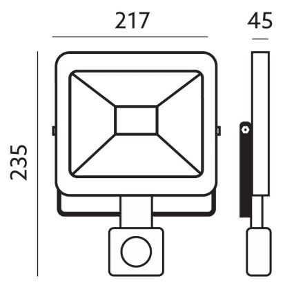 LED Vanjski reflektor sa senzorom LED/50W/230V 6500K IP44