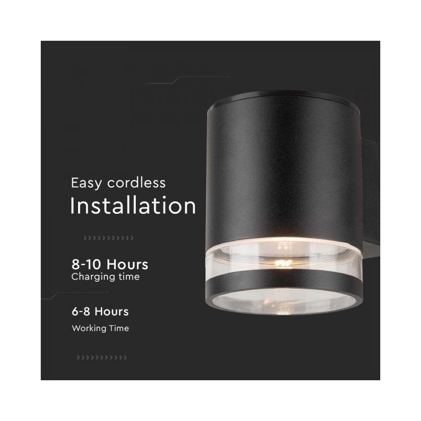 LED Vanjski solarna zidna svjetiljka LED/1W/3,7V 3000K IP54 crna
