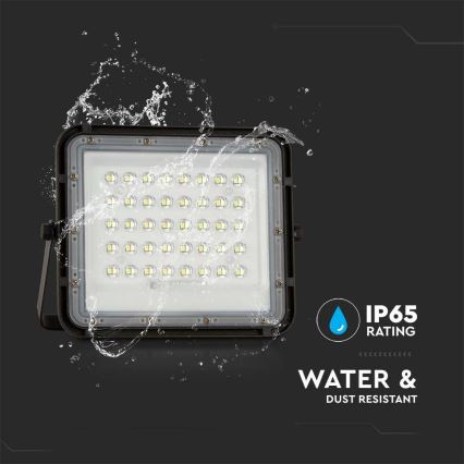 LED Vanjski prigušivi solarni reflektor LED/10W/3,2V IP65 6400K crna + daljinski upravljač