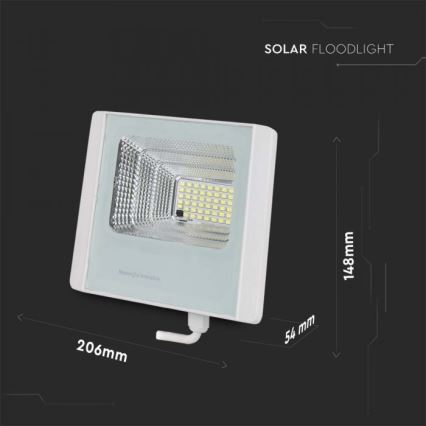 LED Vanjski solarni reflektor LED/12W/3,2V IP65 4000K + daljinski upravljač