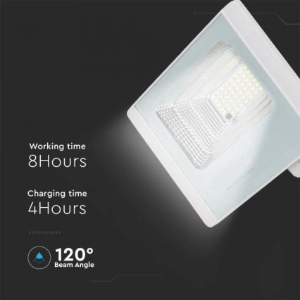 LED Vanjski solarni reflektor LED/12W/3,2V IP65 6400K + daljinski upravljač