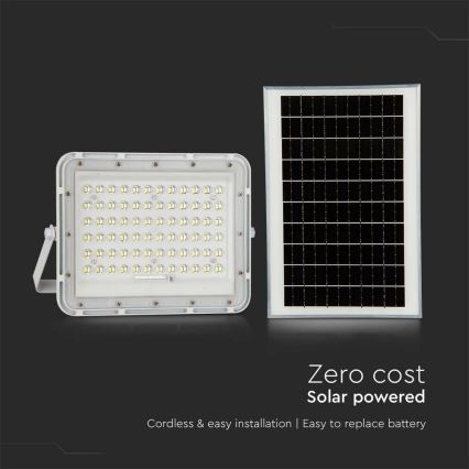 LED Vanjski prigušivi solarni reflektor LED/15W/3,2V IP65 6400K bijela + daljinski upravljač