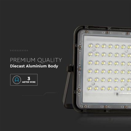 LED Vanjski prigušivi solarni reflektor LED/15W/3,2V IP65 6400K crna + daljinski upravljač