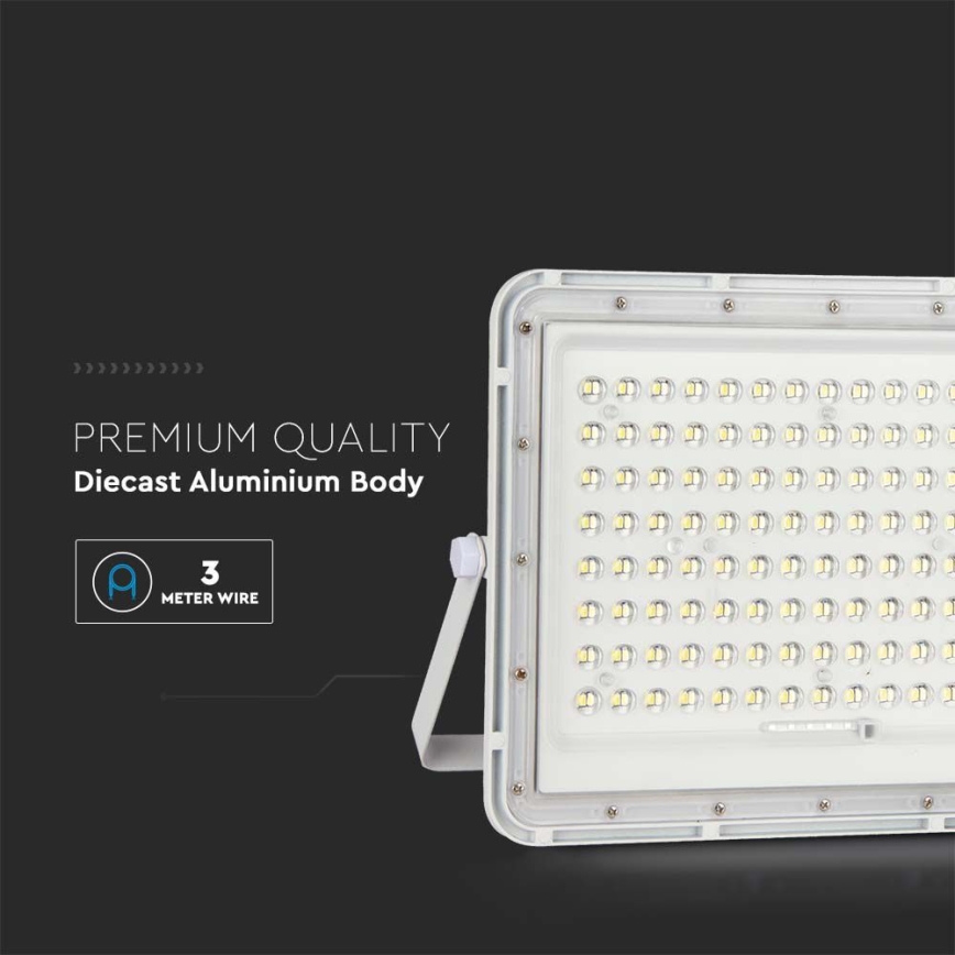 LED Vanjski solarni reflektor LED/20W/3,2V 6400K bijela IP65 + daljinski upravljač