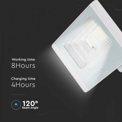 LED Vanjski solarni reflektor LED/20W/3,2V IP65 4000K + daljinski upravljač