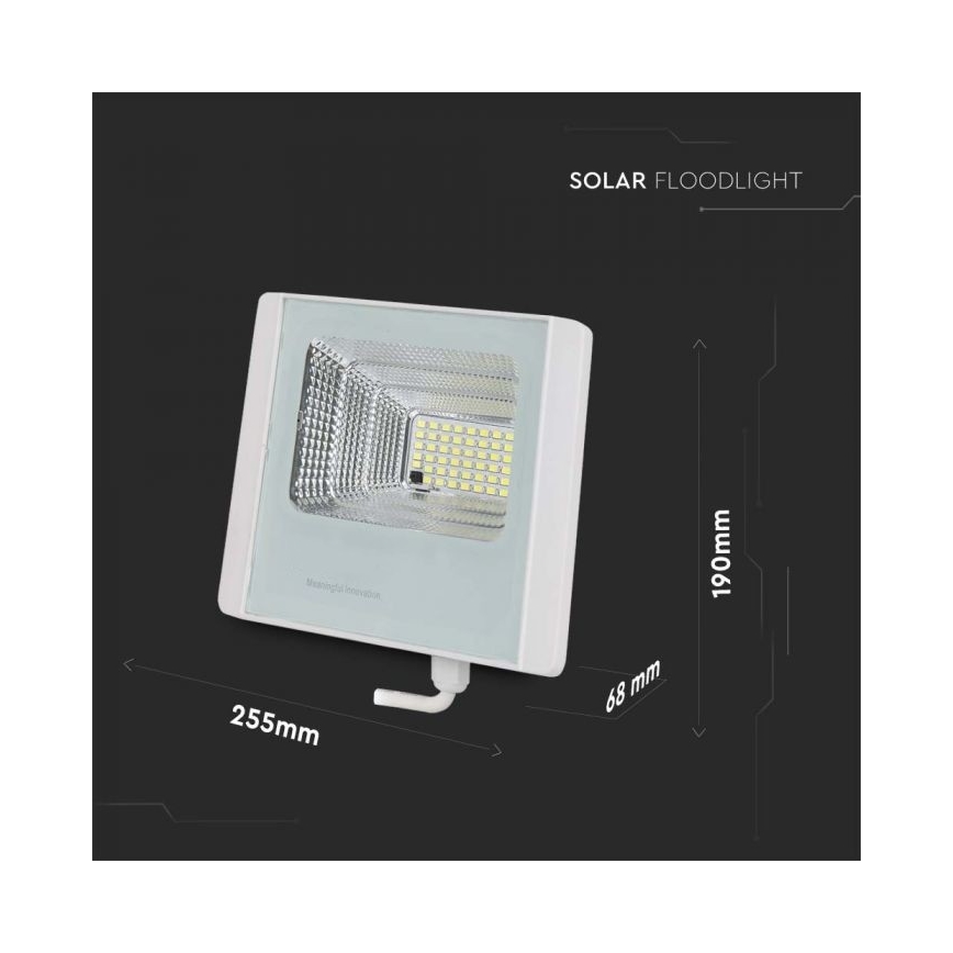 LED Vanjski solarni reflektor LED/20W/3,2V IP65 4000K + daljinski upravljač