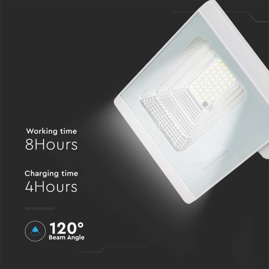LED Vanjski solarni reflektor LED/20W/3,2V IP65 6400K + daljinski upravljač