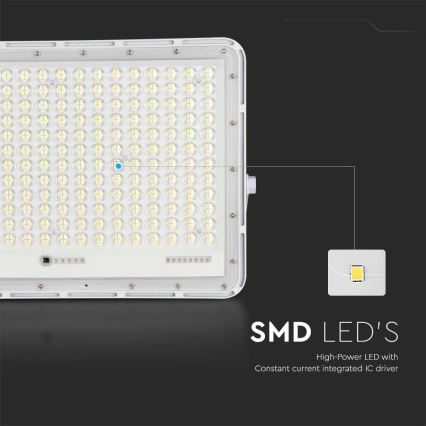 LED Vanjski solarni reflektor LED/30W/3,2V 4000K bijela IP65 + daljinski upravljač