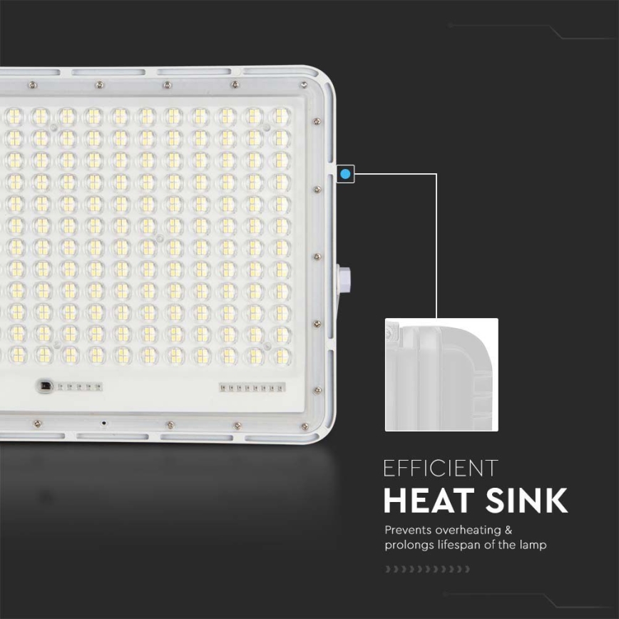 LED Vanjski solarni reflektor LED/30W/3,2V 4000K bijela IP65 + daljinski upravljač