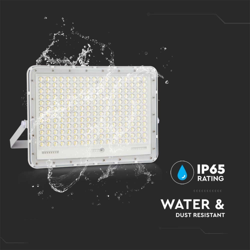 LED Vanjski solarni reflektor LED/30W/3,2V 4000K bijela IP65 + daljinski upravljač