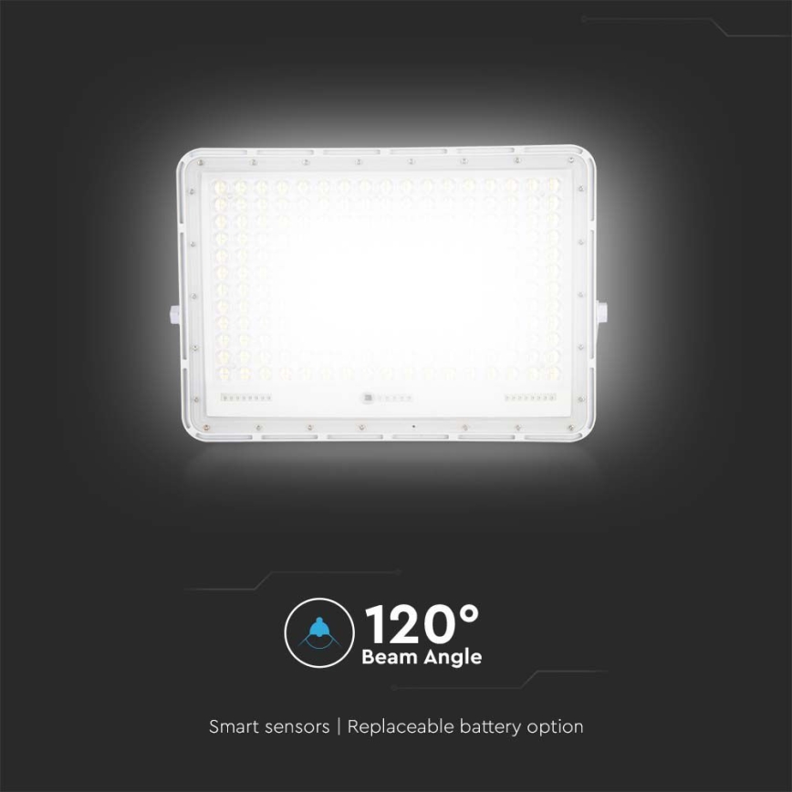 LED Vanjski solarni reflektor LED/30W/3,2V 4000K bijela IP65 + daljinski upravljač