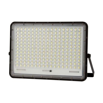 LED Vanjski solarni reflektor LED/30W/3,2V 4000K crna IP65 + daljinski upravljač