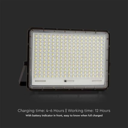 LED Vanjski solarni reflektor LED/30W/3,2V 4000K crna IP65 + daljinski upravljač