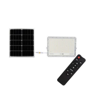 LED Vanjski solarni reflektor LED/30W/3,2V 6400K bijela IP65 + daljinski upravljač