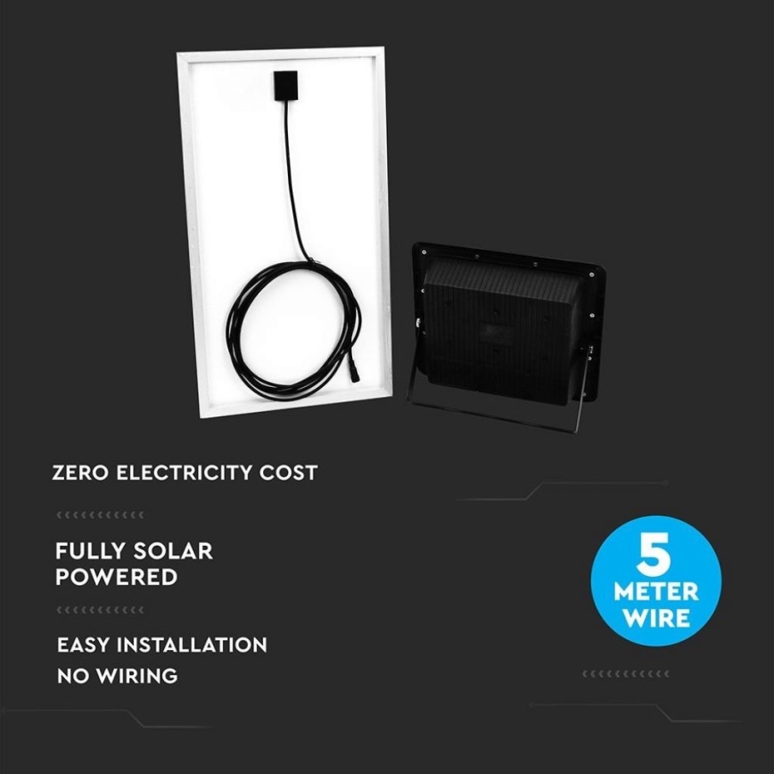LED Vanjski solarni reflektor LED/40W/10V IP65 6000K 20000 mAh + daljinski upravljač