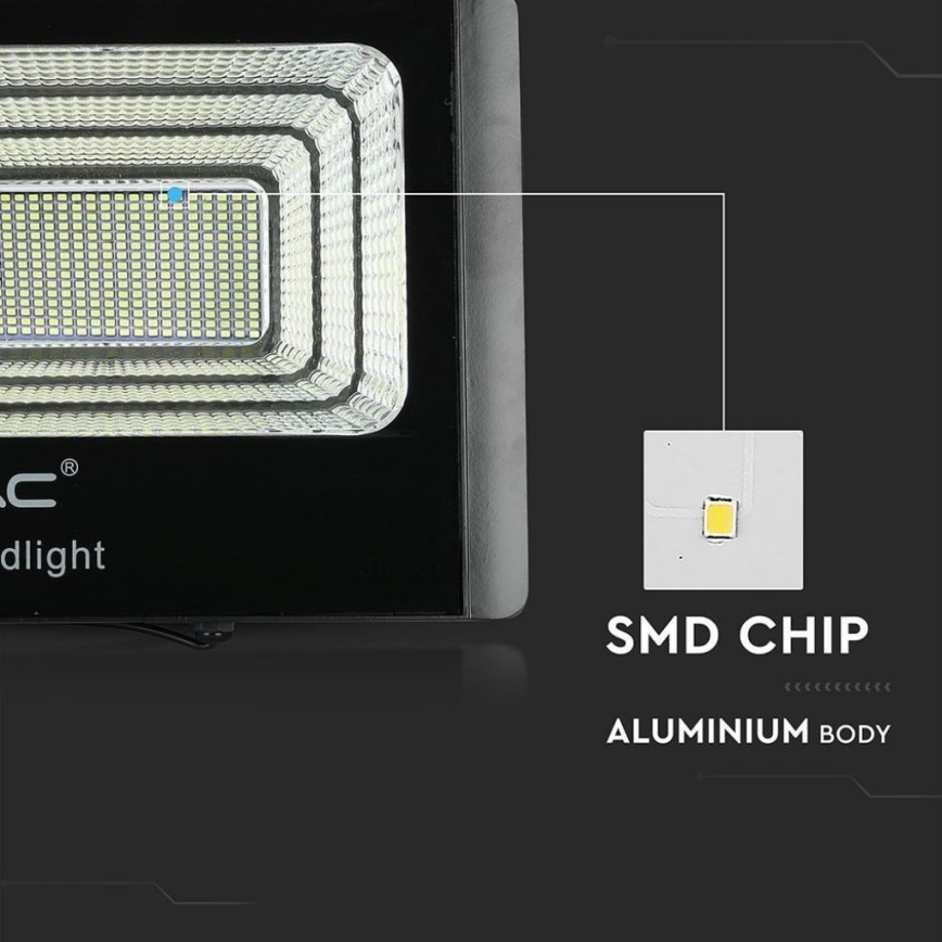 LED Vanjski solarni reflektor LED/40W/10V IP65 6000K 20000 mAh + daljinski upravljač