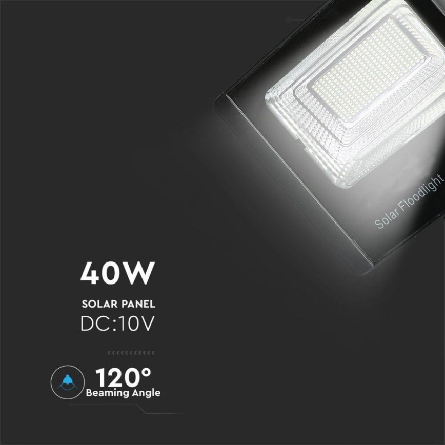 LED Vanjski solarni reflektor LED/40W/10V IP65 6000K 20000 mAh + daljinski upravljač