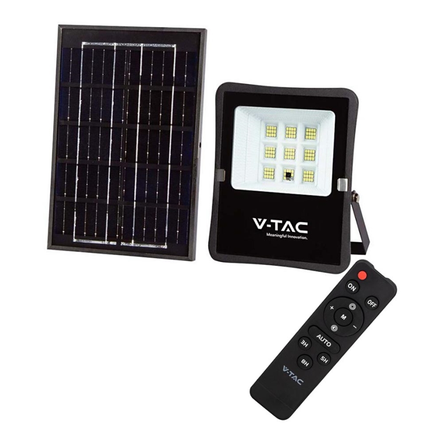 LED Vanjski solarni reflektor LED/6W/3,2V 4000K IP65 5000 mAh + daljinski upravljač