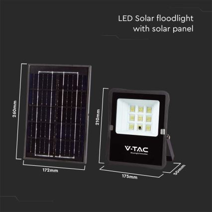LED Vanjski solarni reflektor LED/6W/3,2V 4000K IP65 5000 mAh + daljinski upravljač