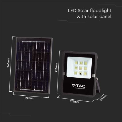 LED Vanjski solarni reflektor LED/6W/3,2V 4000K IP65 + daljinski upravljač