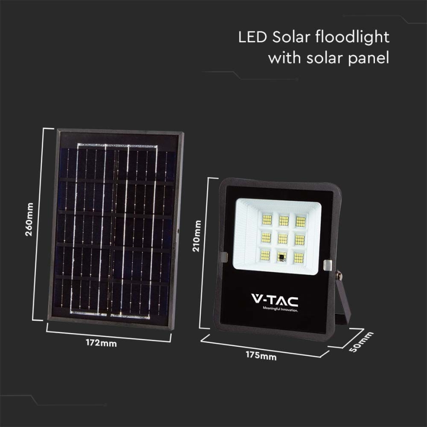 LED Vanjski solarni reflektor LED/6W/3,2V 4000K IP65 5000 mAh + daljinski upravljač