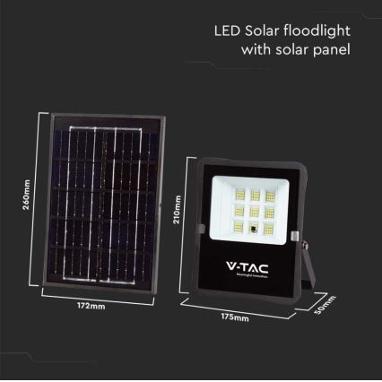 LED Vanjski solarni reflektor LED/6W/3,2V 6400K IP65 4000 mAh + daljinski upravljač