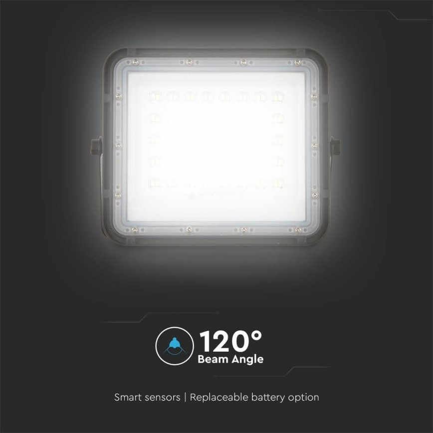 LED Vanjski prigušivi solarni reflektor LED/6W/3,2V IP65 4000K crna + daljinski upravljač