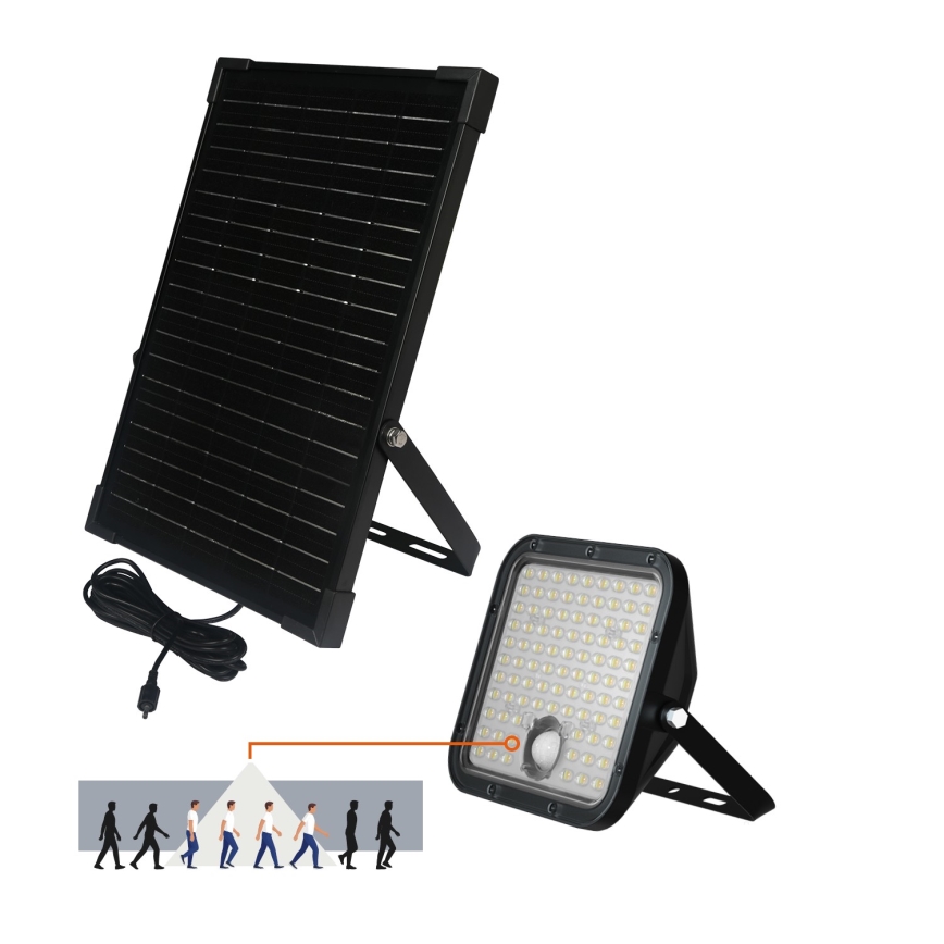 LED Vanjski solarni reflektor sa senzorom LED/30W/6,4V IP65 3000/4000K 6000 mAh + daljinski upravljač