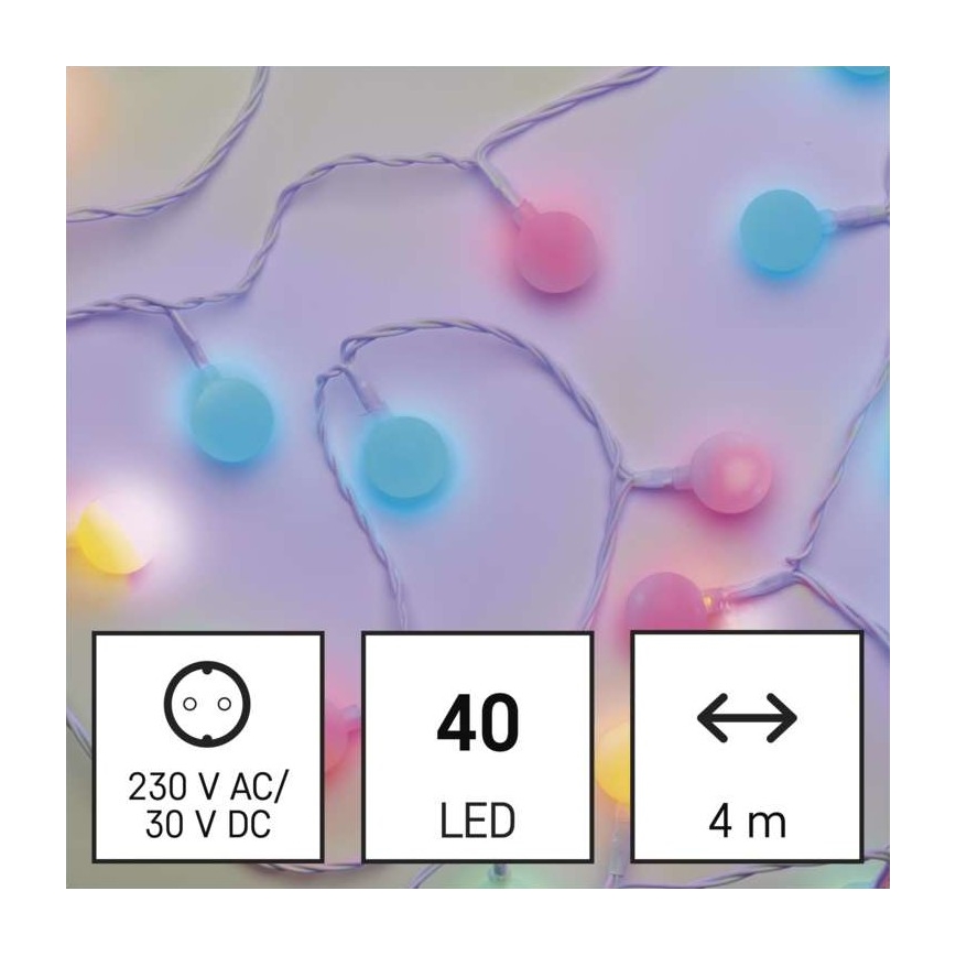 LED vanjski svjetleći niz 40xLED/9m IP44 višebojni