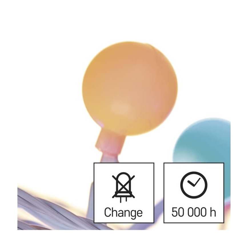LED vanjski svjetleći niz 40xLED/9m IP44 višebojni